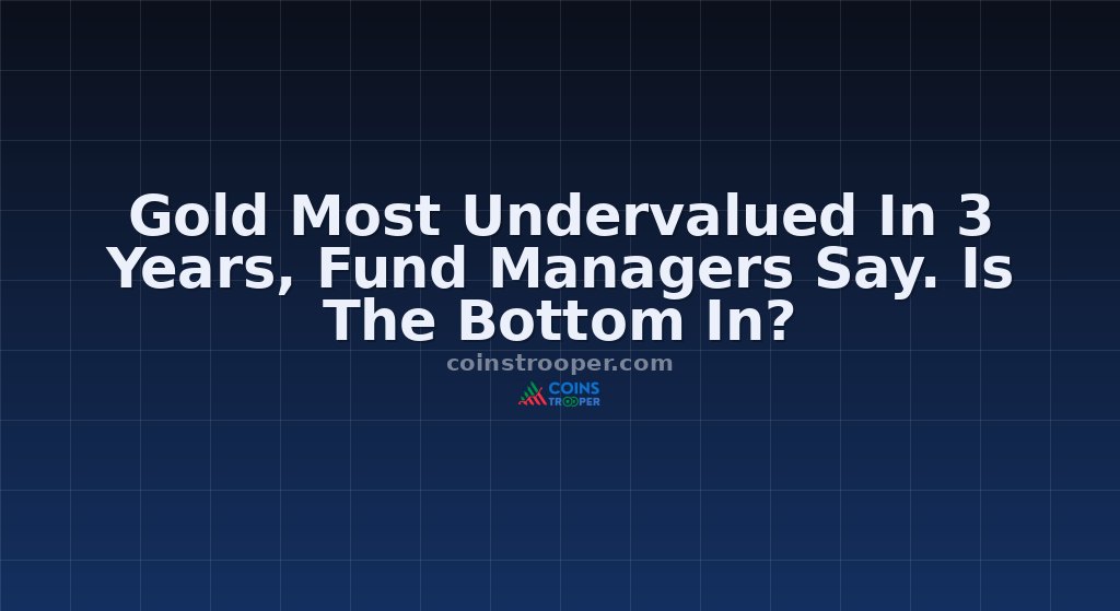 Gold Most Undervalued In 3 Years, Fund Managers Say. Is The Bottom In?
