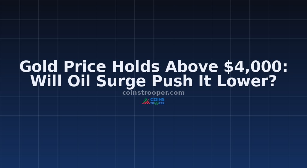 Gold Price Holds Above $4,000: Will Oil Surge Push It Lower?