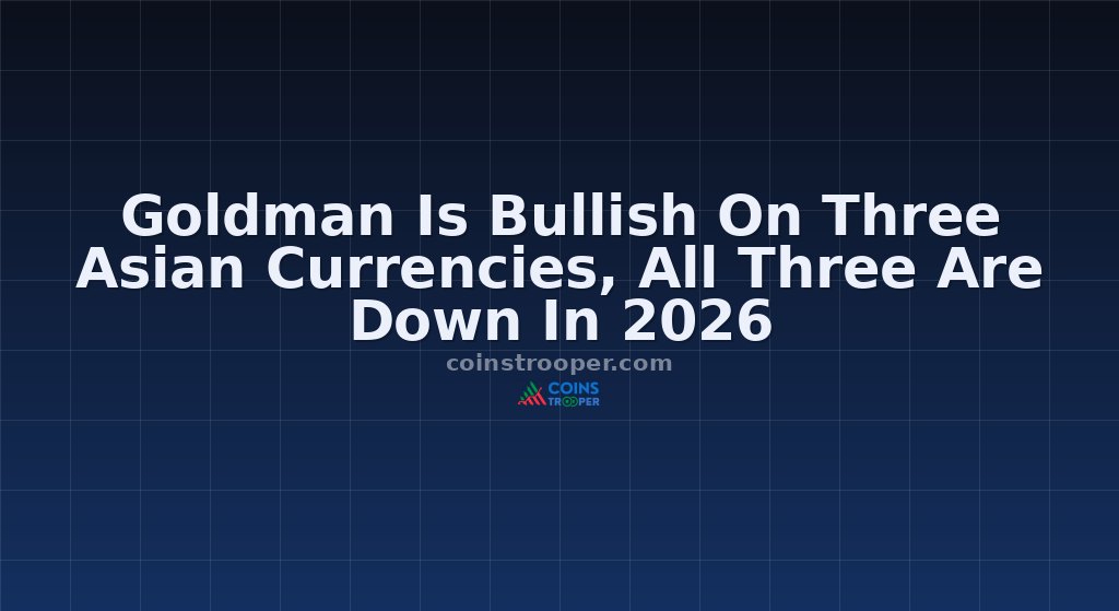 Goldman Is Bullish On Three Asian Currencies, All Three Are Down In 2026