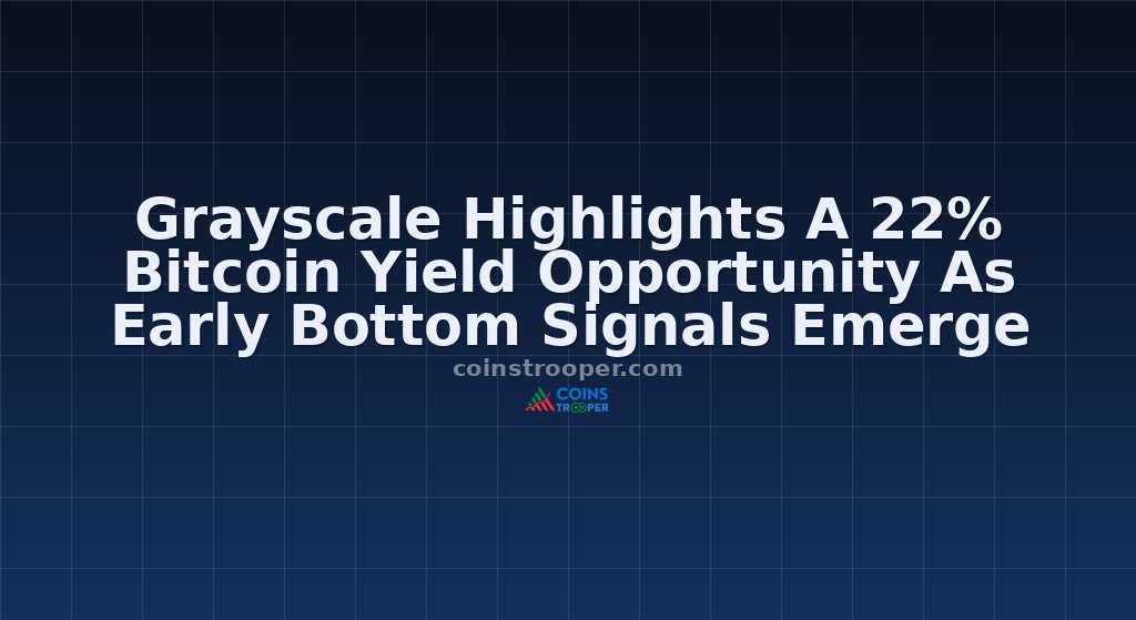 Grayscale Highlights A 22% Bitcoin Yield Opportunity As Early Bottom Signals Emerge