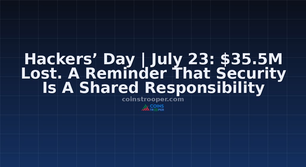 Hackers’ Day | July 23: $35.5M Lost. A Reminder That Security Is A Shared Responsibility