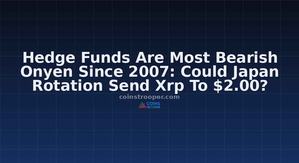 Hedge Funds Are Most Bearish Onyen Since 2007: Could Japan Rotation Send Xrp To $2.00?
