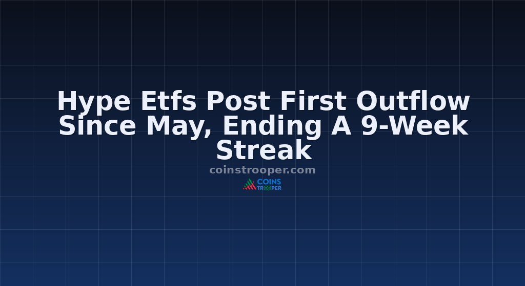 Hype Etfs Post First Outflow Since May, Ending A 9-Week Streak