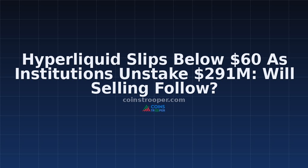 Hyperliquid Slips Below $60 As Institutions Unstake $291M: Will Selling Follow?