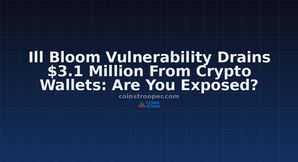 Ill Bloom Vulnerability Drains $3.1 Million From Crypto Wallets: Are You Exposed?