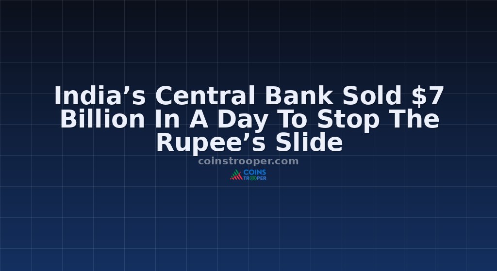 India’s Central Bank Sold $7 Billion In A Day To Stop The Rupee’s Slide