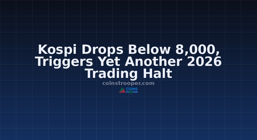 Kospi Drops Below 8,000, Triggers Yet Another 2026 Trading Halt