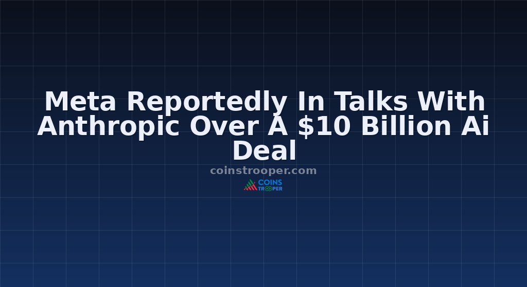 Meta Reportedly In Talks With Anthropic Over A $10 Billion Ai Deal