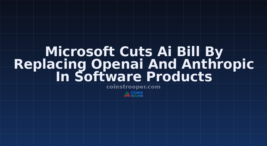 Microsoft Cuts Ai Bill By Replacing Openai And Anthropic In Software Products