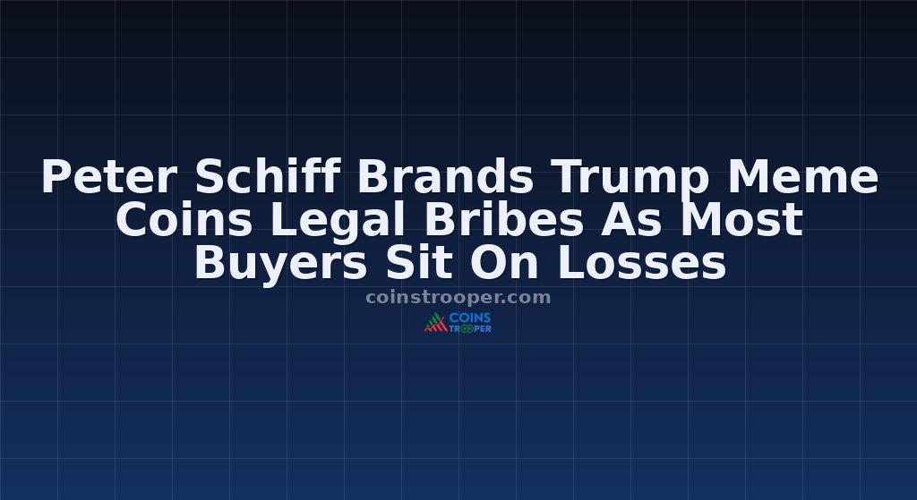Peter Schiff Brands Trump Meme Coins Legal Bribes As Most Buyers Sit On Losses