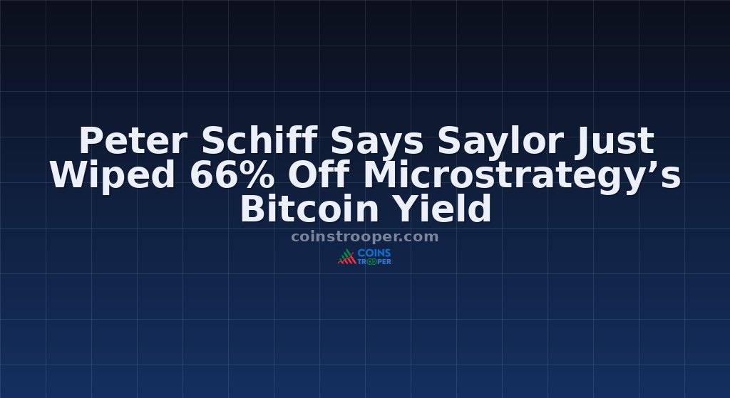 Peter Schiff Says Saylor Just Wiped 66% Off Microstrategy’s Bitcoin Yield