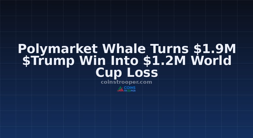 Polymarket Whale Turns $1.9M $Trump Win Into $1.2M World Cup Loss