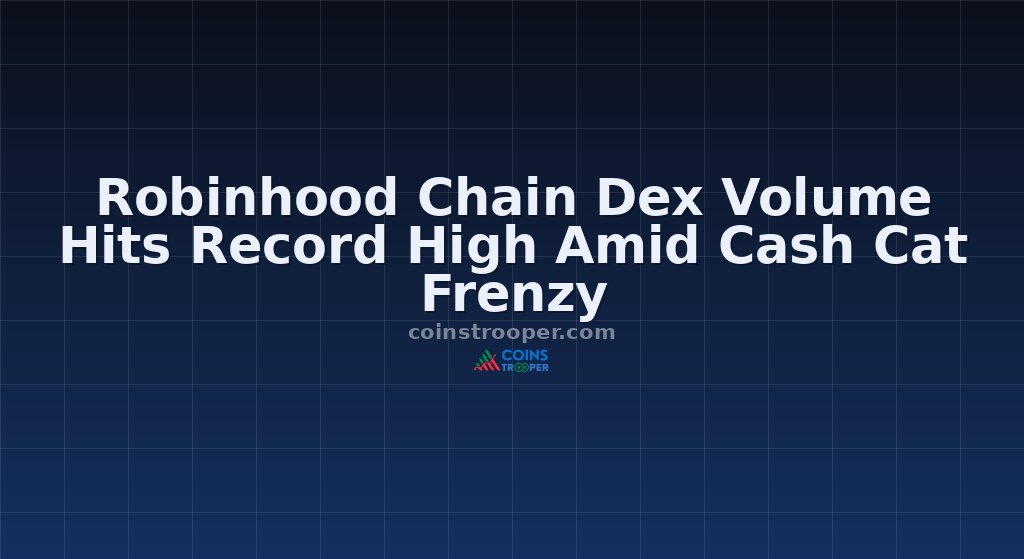 Robinhood Chain Dex Volume Hits Record High Amid Cash Cat Frenzy