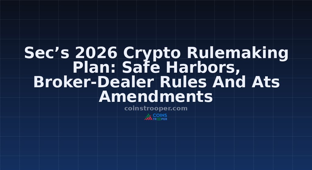 Sec’s 2026 Crypto Rulemaking Plan: Safe Harbors, Broker-Dealer Rules And Ats Amendments