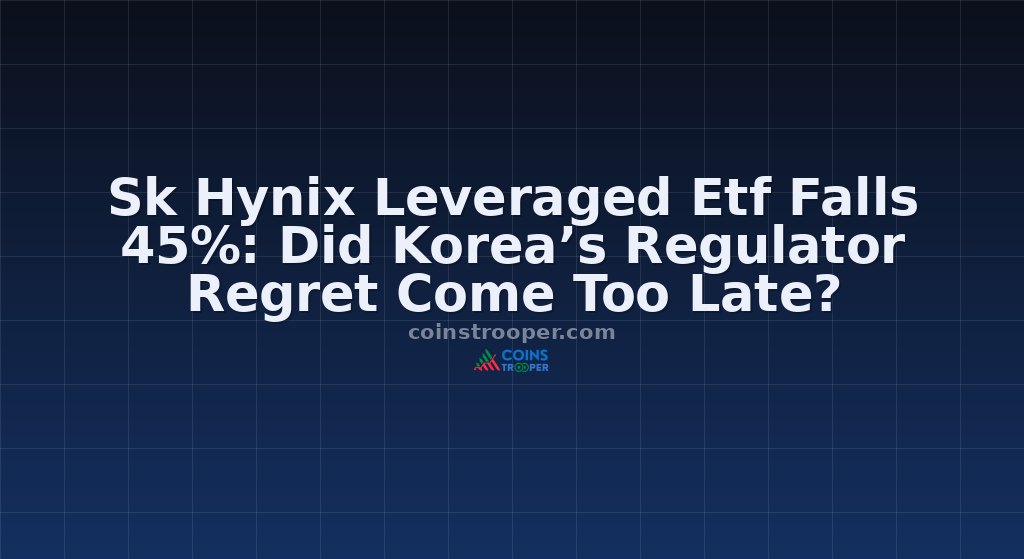 Sk Hynix Leveraged Etf Falls 45%: Did Korea’s Regulator Regret Come Too Late?