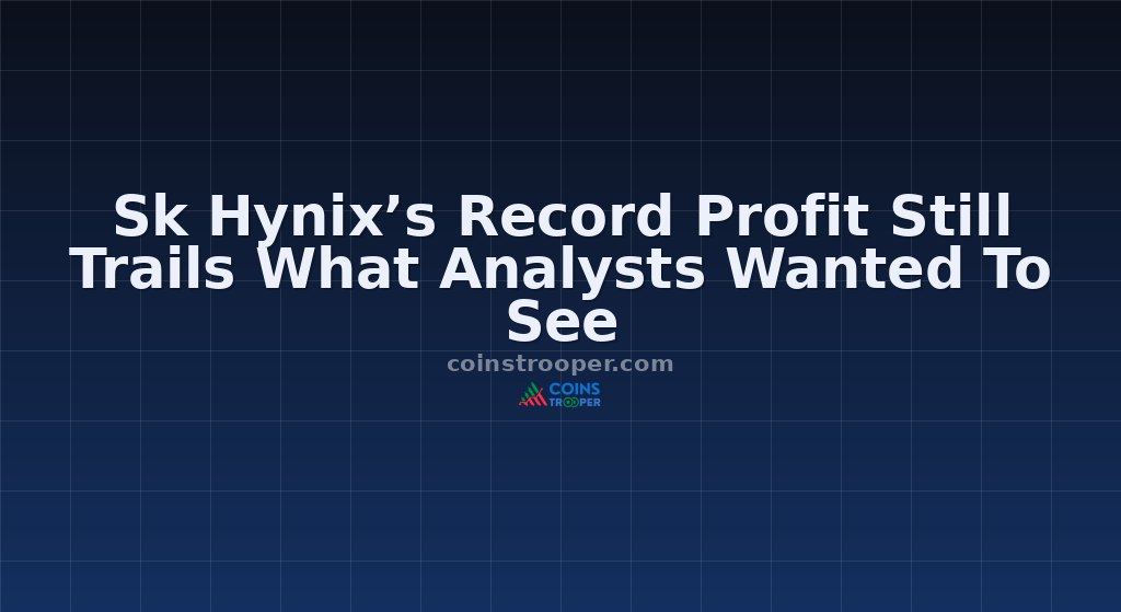 Sk Hynix’s Record Profit Still Trails What Analysts Wanted To See