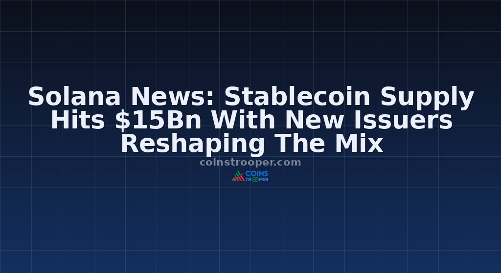 Solana News: Stablecoin Supply Hits $15Bn With New Issuers Reshaping The Mix