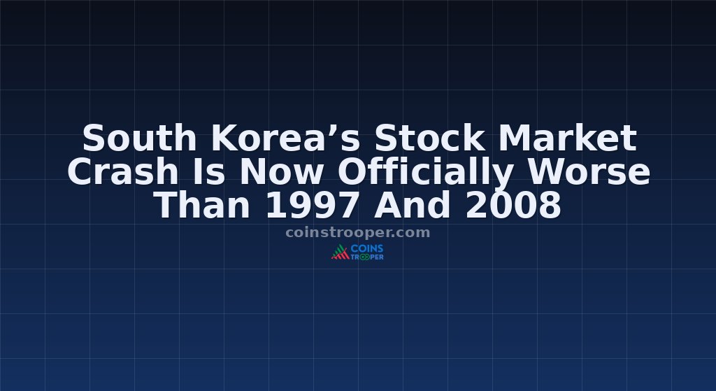 South Korea’s Stock Market Crash Is Now Officially Worse Than 1997 And 2008