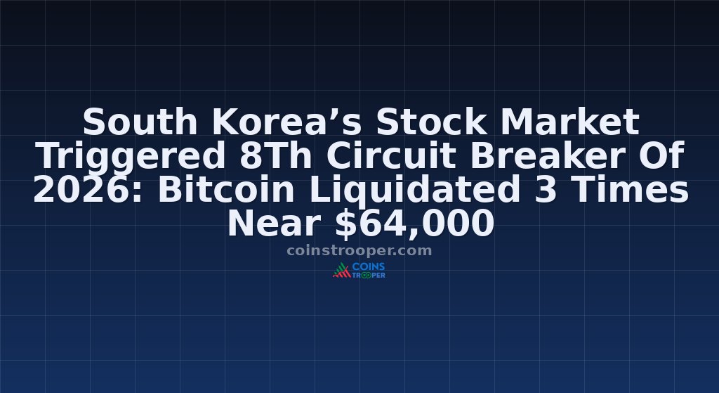South Korea’s Stock Market Triggered 8Th Circuit Breaker Of 2026: Bitcoin Liquidated 3 Times Near $64,000