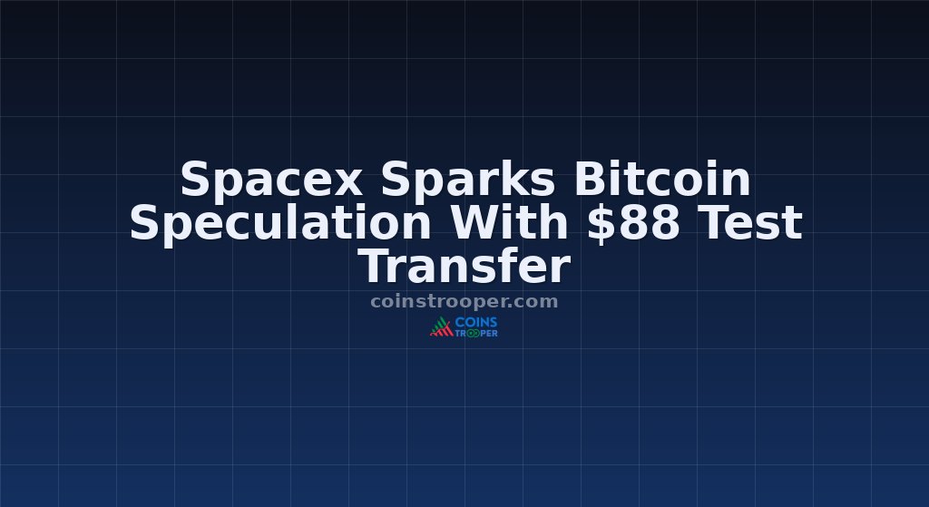Spacex Sparks Bitcoin Speculation With $88 Test Transfer