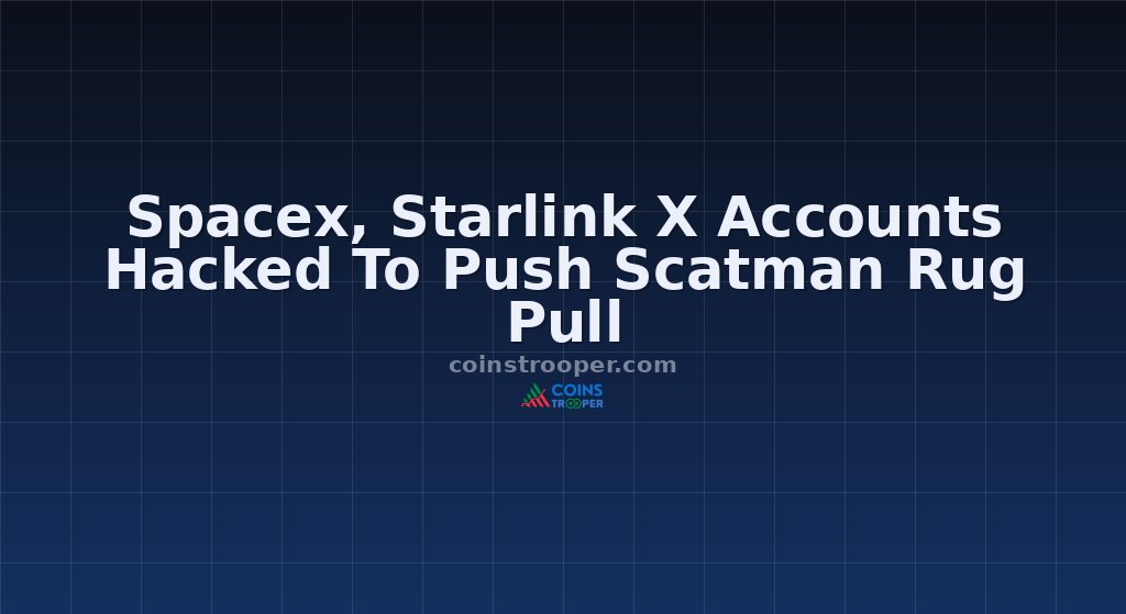 Spacex, Starlink X Accounts Hacked To Push Scatman Rug Pull