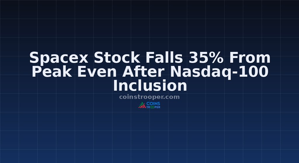 Spacex Stock Falls 35% From Peak Even After Nasdaq-100 Inclusion