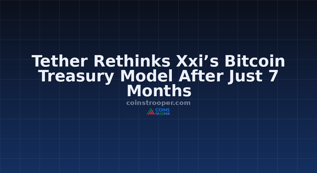 Tether Rethinks Xxi’s Bitcoin Treasury Model After Just 7 Months