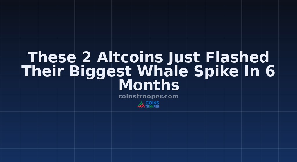 These 2 Altcoins Just Flashed Their Biggest Whale Spike In 6 Months