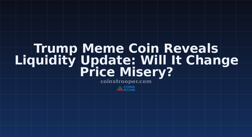 Trump Meme Coin Reveals Liquidity Update: Will It Change Price Misery?