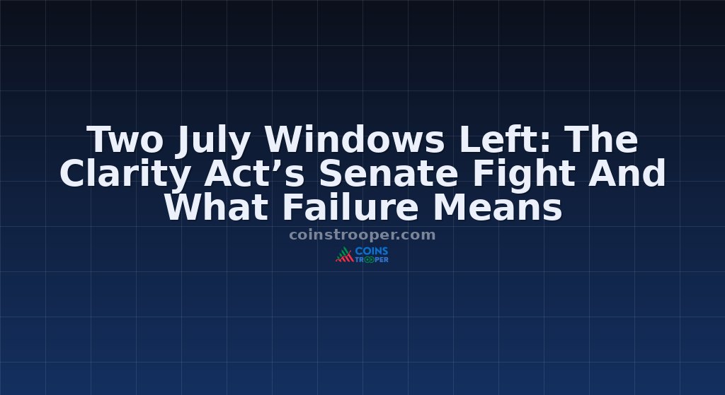 Two July Windows Left: The Clarity Act’s Senate Fight And What Failure Means