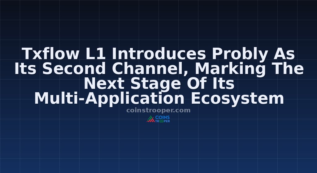 Txflow L1 Introduces Probly As Its Second Channel, Marking The Next Stage Of Its Multi-Application Ecosystem With Prediction Markets