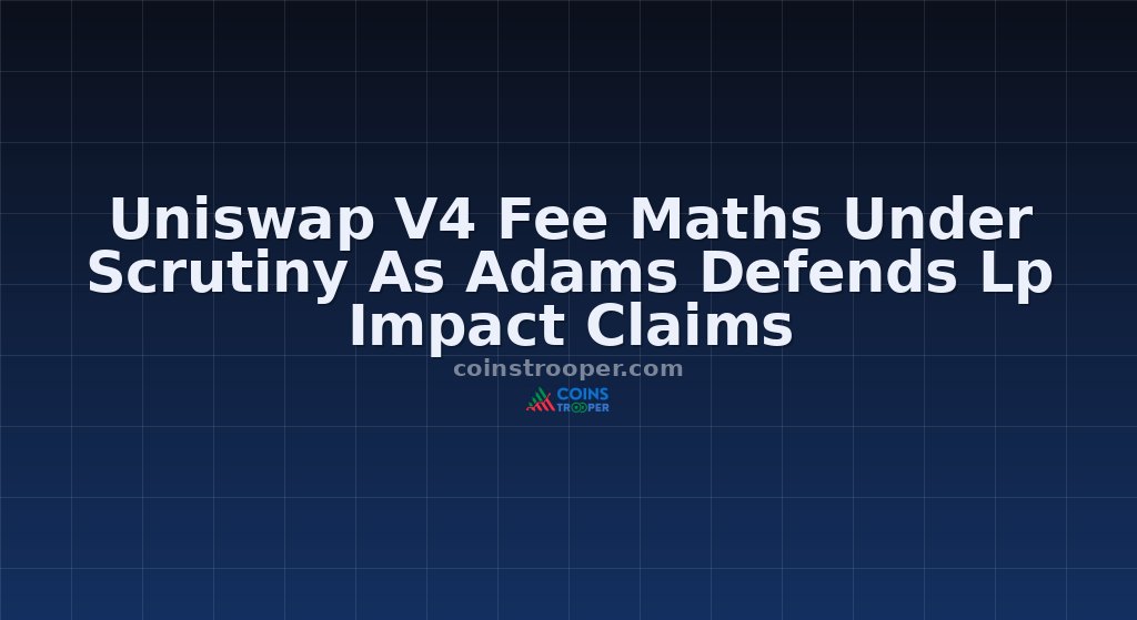 Uniswap V4 Fee Maths Under Scrutiny As Adams Defends Lp Impact Claims