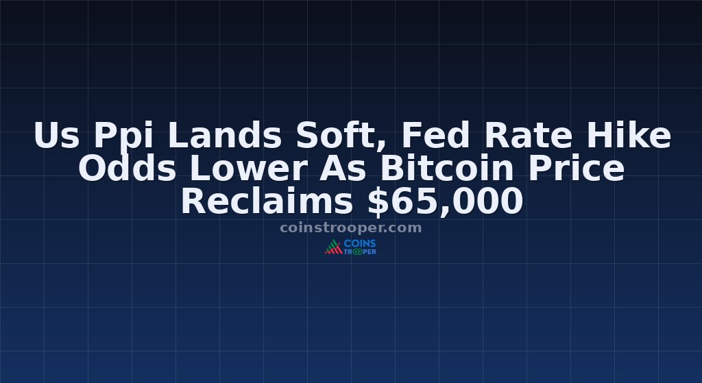 Us Ppi Lands Soft, Fed Rate Hike Odds Lower As Bitcoin Price Reclaims $65,000