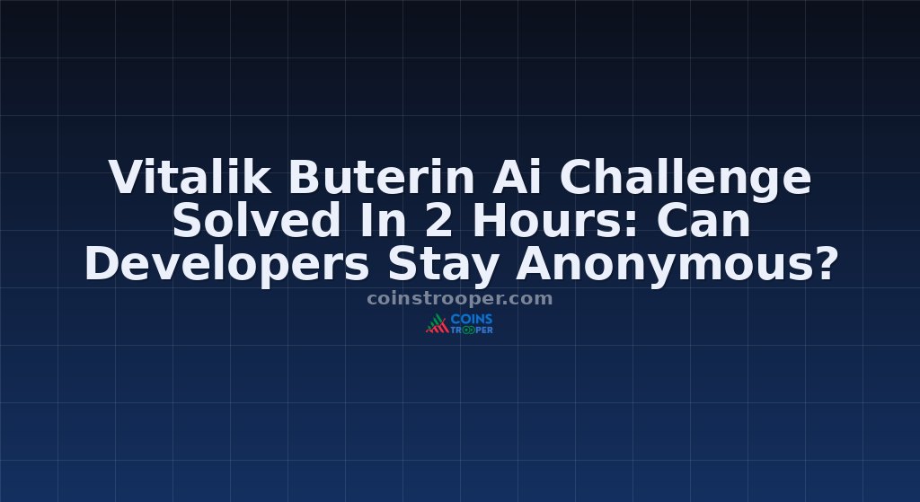 Vitalik Buterin Ai Challenge Solved In 2 Hours: Can Developers Stay Anonymous?
