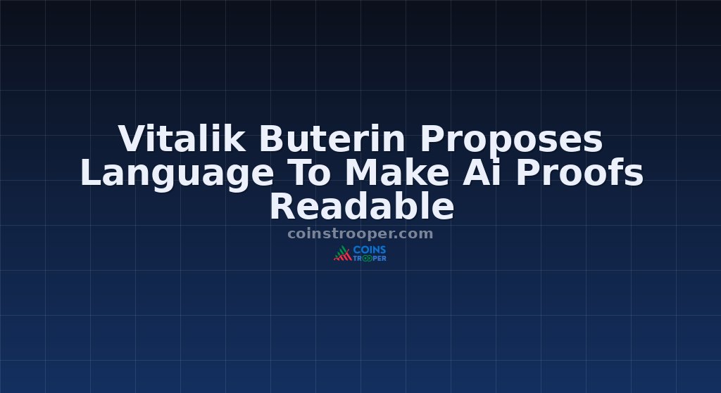 Vitalik Buterin Proposes Language To Make Ai Proofs Readable
