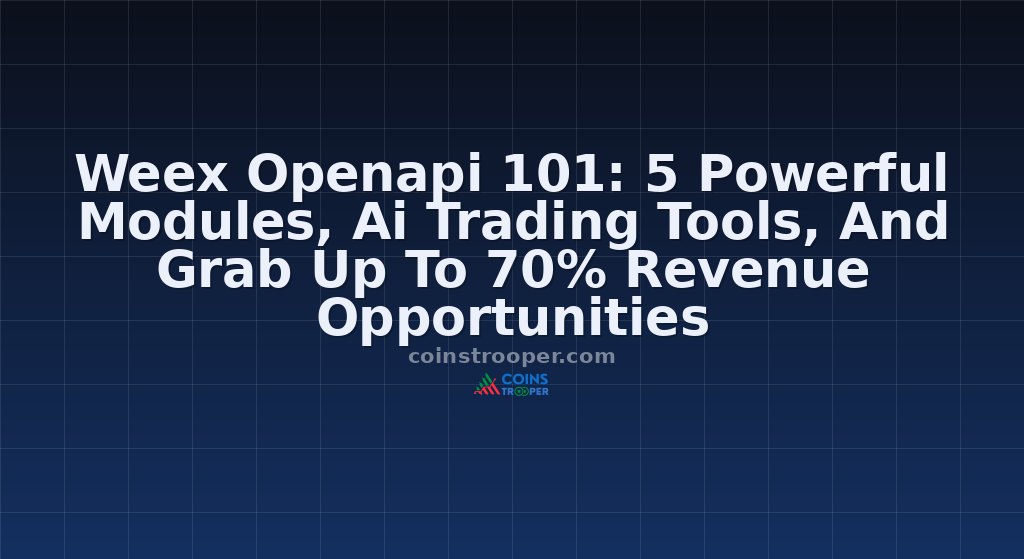 Weex Openapi 101: 5 Powerful Modules, Ai Trading Tools, And Grab Up To 70% Revenue Opportunities