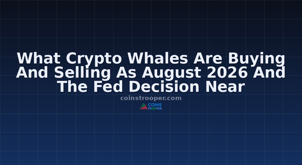 What Crypto Whales Are Buying And Selling As August 2026 And The Fed Decision Near