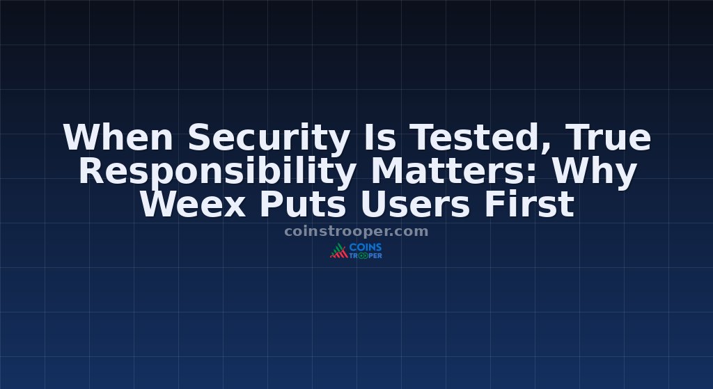When Security Is Tested, True Responsibility Matters: Why Weex Puts Users First