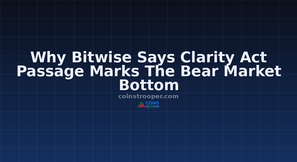 Why Bitwise Says Clarity Act Passage Marks The Bear Market Bottom