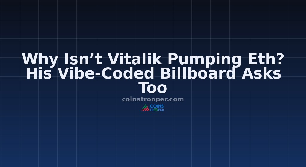 Why Isn’t Vitalik Pumping Eth? His Vibe-Coded Billboard Asks Too