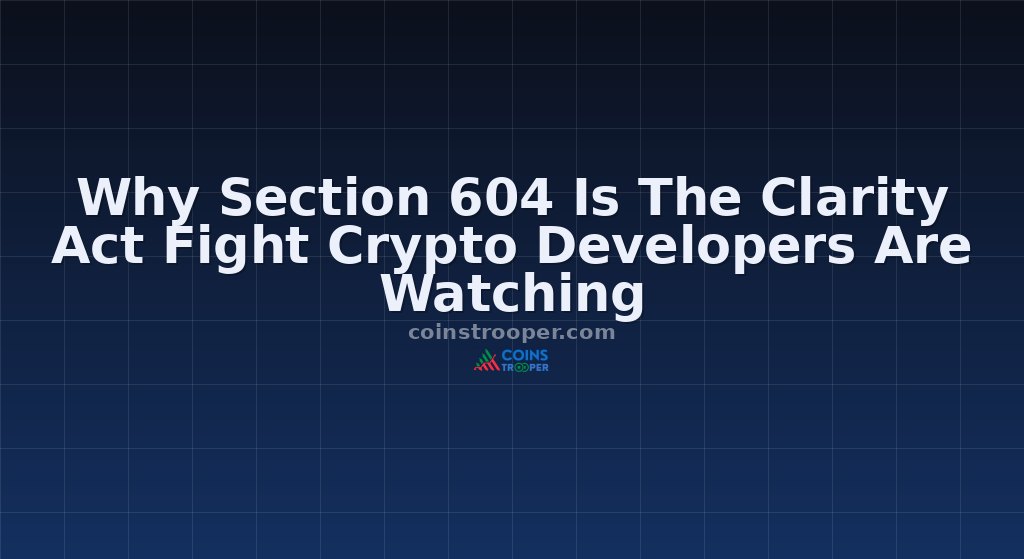 Why Section 604 Is The Clarity Act Fight Crypto Developers Are Watching