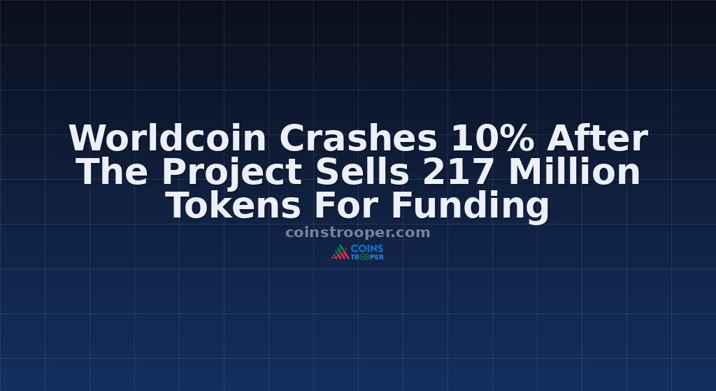 Worldcoin Crashes 10% After The Project Sells 217 Million Tokens For Funding