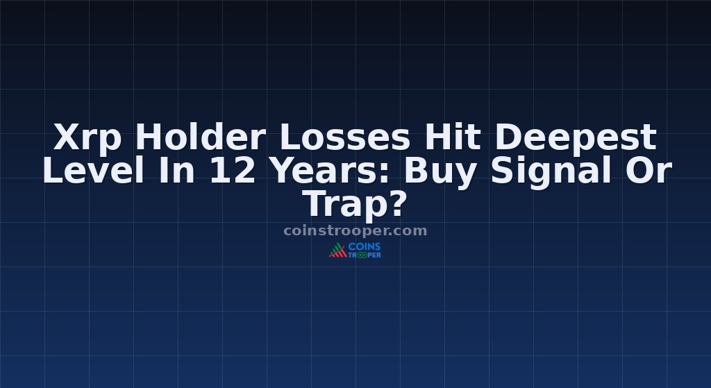 Xrp Holder Losses Hit Deepest Level In 12 Years: Buy Signal Or Trap?