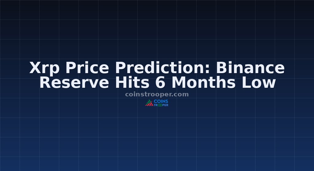 Xrp Price Prediction: Binance Reserve Hits 6 Months Low