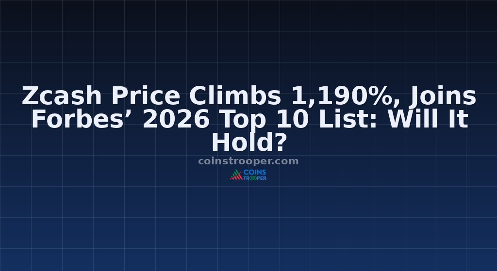 Zcash Price Climbs 1,190%, Joins Forbes’ 2026 Top 10 List: Will It Hold?