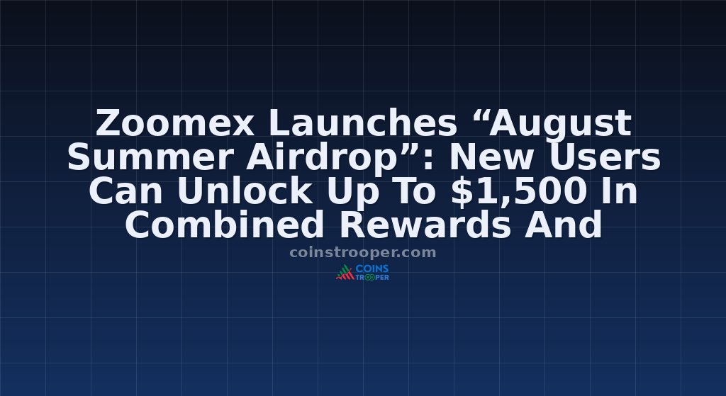 Zoomex Launches “August Summer Airdrop”: New Users Can Unlock Up To $1,500 In Combined Rewards And Exclusive Benefits