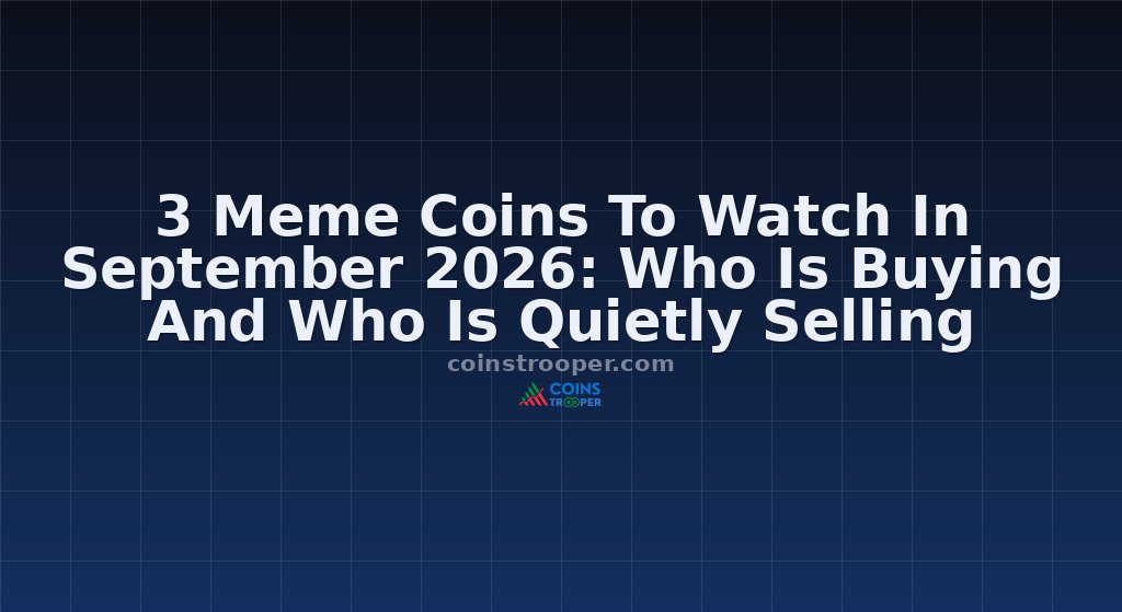 3 Meme Coins To Watch In September 2026: Who Is Buying And Who Is Quietly Selling