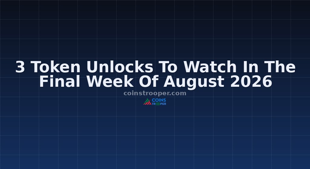 3 Token Unlocks To Watch In The Final Week Of August 2026