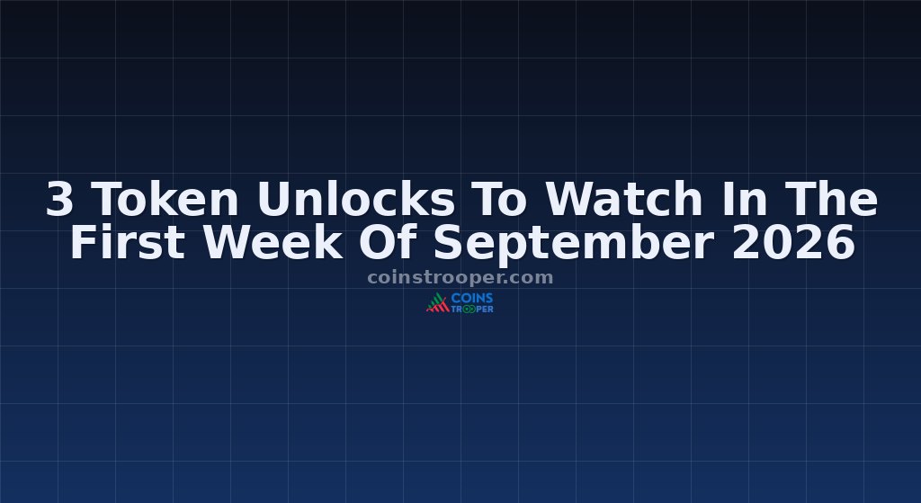 3 Token Unlocks To Watch In The First Week Of September 2026