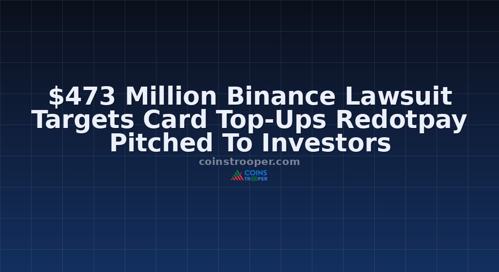 $473 Million Binance Lawsuit Targets Card Top-Ups Redotpay Pitched To Investors